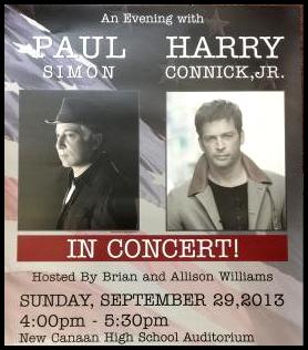 advertizing poster - Paul Simon   Harry Connick Jr. concert New Canaan CT
LED lighting,live sound production