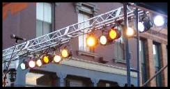 Concert Lighting - Urban street fair - Truss system with lights