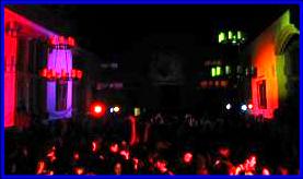 Yale University Branford College Dance with colored lights and Intelligent lighting fixtures