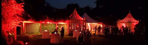 outdoor temporary lighting for a backyard party